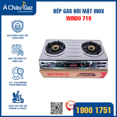 Bếp gas đôi mặt inox Windo 718