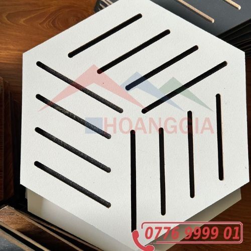 Tấm Gỗ Tiêu Âm Hình Lục Giác Có Họa Tiết, Trang Trí Cao Cấp, Decor Sang Trọng, SẴN KEO DÁN