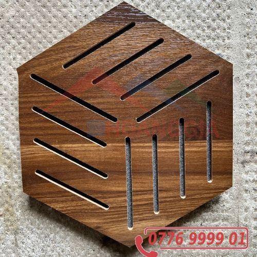 Tấm Gỗ Tiêu Âm Hình Lục Giác Có Họa Tiết, Trang Trí Cao Cấp, Decor Sang Trọng, SẴN KEO DÁN