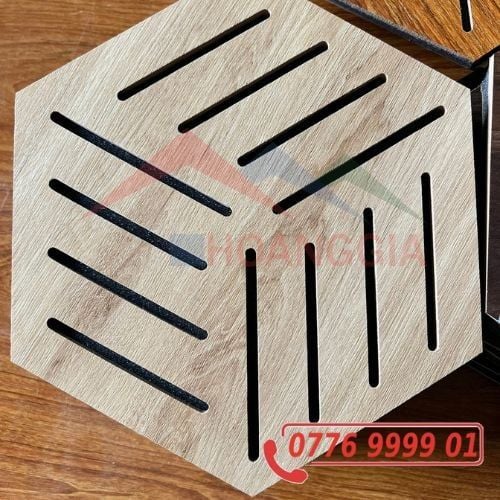 Tấm Gỗ Tiêu Âm Hình Lục Giác Có Họa Tiết, Trang Trí Cao Cấp, Decor Sang Trọng, SẴN KEO DÁN