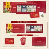  Hộp Quà Tết Vinh Hoa (Trà Oolong 100g - Trà Sen 110g - Mứt Vỏ Bưởi Chanh Dây 200g - Hạt Điều 200g) 