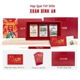  Hộp Quà Xuân Bình An (Cà Phê Phin 250g - Trà Lài 110g - Trà Xanh 110g) 