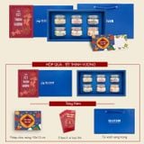  Hộp Quà Thịnh Vượng (Hộp Xanh) (Trà Lài 30g - Trà Sen 30g - Trà Đen 30g - Mứt Vỏ Bưởi Chanh Dây 70g - Hạt Điều 70g - Xoài Sấy Dẻo 70g) 