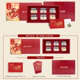  Hộp Quà Tết Thịnh Vượng (Hộp Đỏ) (Trà Lài - Trà Sen - Trà Đen - Mứt Vỏ Bưởi Chanh Dây - Hạt Điều - Xoài Sấy Dẻo) 