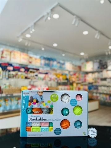 Bộ đồ chơi tháp xếp chồng hình khối, con vật Infantino (6th)