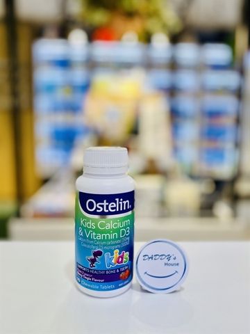 Viên nhai bổ sung Calcium & Vitamin D3 Ostelin Kids Chewable - 2 tuổi - NĐ (90v)