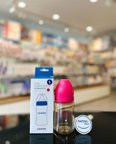 Bình sữa UBMOM PPSU hồng size S (200ml)
