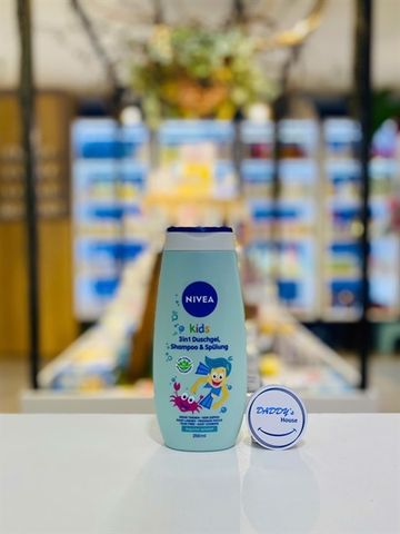 Dầu gội, xả & sữa tắm 3in1 Nivea Kids hương táo - NĐ (250ml)
