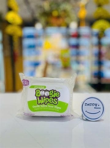 Khăn lau mũi Boogie Wipes® nước muối sinh lý - NĐ (30 tờ)