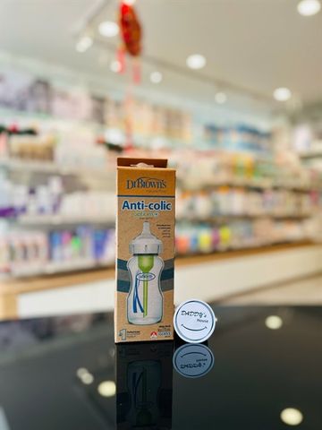 Bình sữa thủy tinh Dr Brown's Option Plus cổ rộng (270ml)