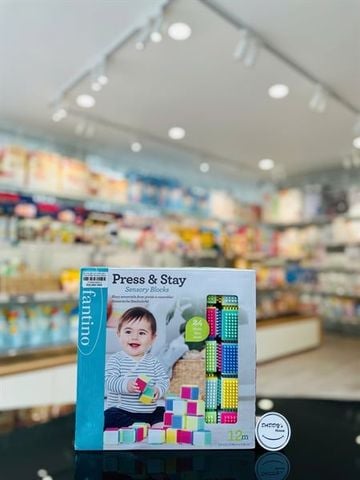 Đồ chơi xếp hình khối mềm – Press &Stay Sensory Blocks Infantino (6th+)