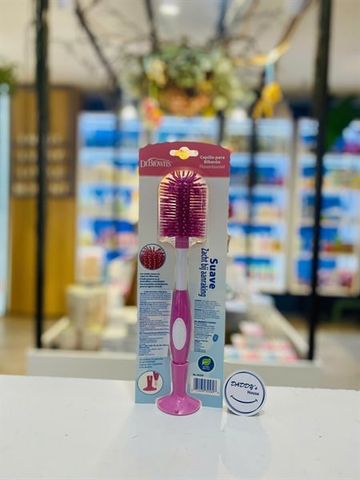Cọ rửa bình sữa Silicone mềm Dr Brown's (Màu hồng)