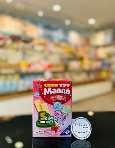 Bánh xốp Morinaga Manna vị sữa dâu 7th (6 túi x 2 cái)