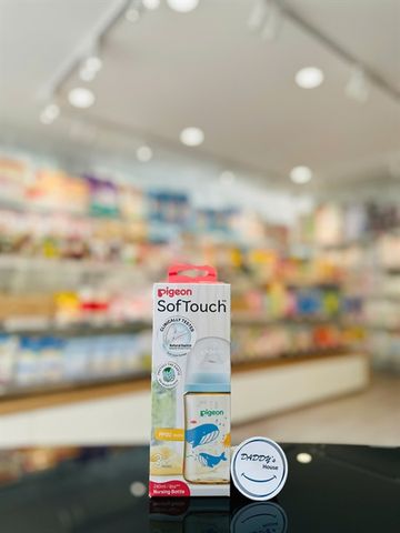 Bình sữa Pigeon cổ rộng WN3 nhựa PPSU đại dương (240ml)