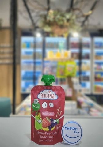 Chuối, dâu, lê, nho & yến mạch hữu cơ xay nhuyễn Fruchtbar - 6th (100g)