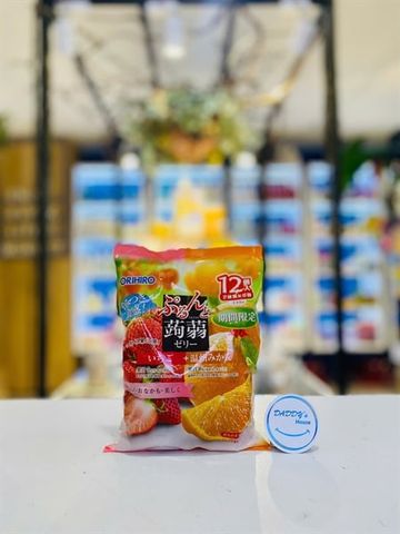 Thạch Orihiro jelly vị dâu & cam (12 túi x 20g)