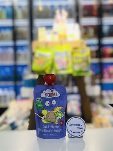 Dâu, lê, chuối, kiwi hữu cơ & bánh quy xay nhuyễn Fruchtbar 6th (100g)