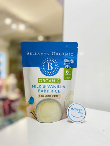 Bột ngũ cốc gạo, sữa & vani hữu cơ Bellamy's Organic - 6th - NĐ (125g)