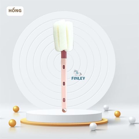 Cọ rửa bình sữa, tay cầm điều chỉnh độ dài ngắn Finley (Màu hồng)