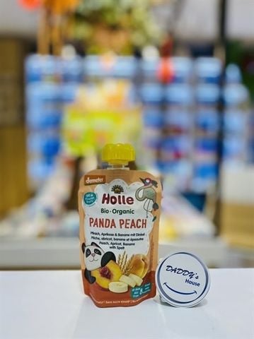 Ngũ cốc, đào, mơ, chuối hữu cơ xay nhuyễn Holle - 8th (100g)