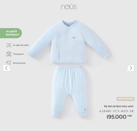 Bộ dài cài lệch Nous màu xanh (NB)