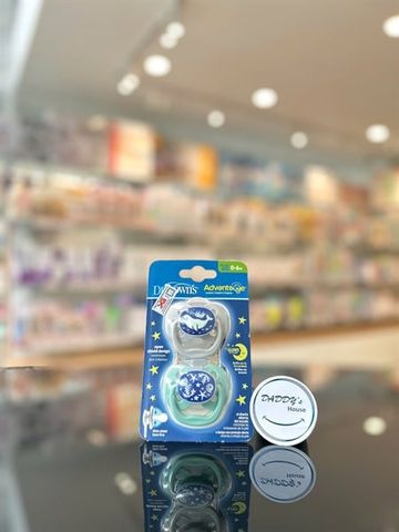 Bộ 2 ty ngậm dạ quang Dr Brown's - Màu ghi & xanh (0-6th)