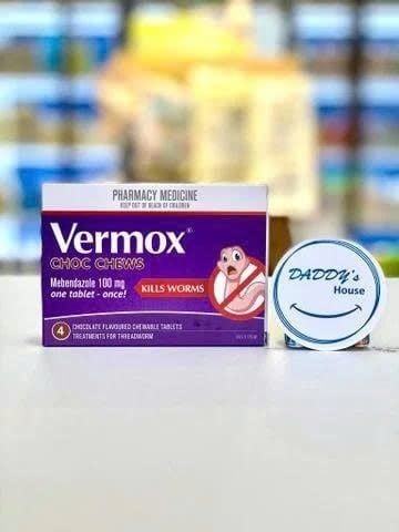 Viên tẩy giun Vermox - Chocolate từ 2 tuổi (4 viên)