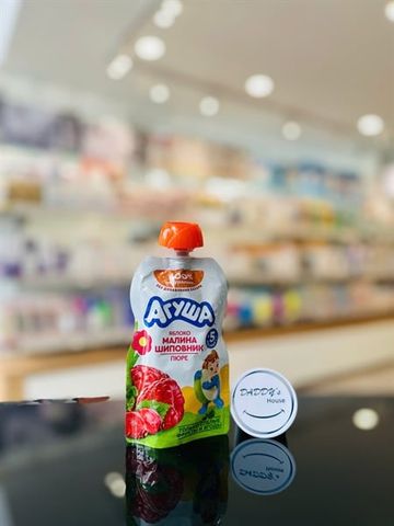 Trái cây nghiền vị táo, mâm xôi, tầm xuân Agusha 5th (90g)