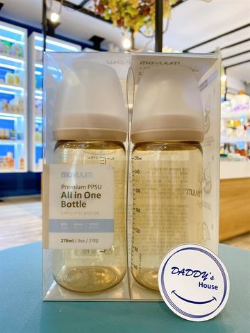 Set bình sữa Moyuum PPSU - không kèm núm - NĐ (2x270ml)