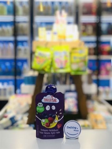 Táo, chuối, nho, v.quất, mâm xôi và yến mạch hữu cơ Fruchtbar 6th (100g)