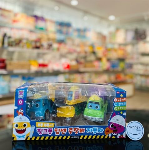 Hộp 3 xe đồ chơi xây dựng Pinkfong (3 tuổi)