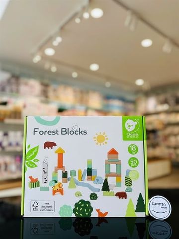 Khối xếp hình gỗ chủ đề khu rừng Classic World (18 tháng)