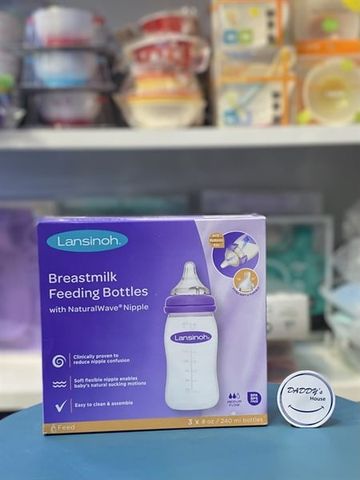 Set 3 bình sữa Lansinoh Baby Bottles - NĐ (3x240ml)
