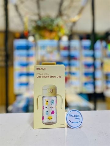 Bình tập uống Moyuum PPSU One Touch Straw Cup Yellow (270ml)