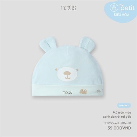 Mũ tròn tai gấu màu xanh da trời Nous (NB)