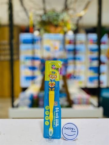 Bàn chải đánh răng trẻ em hình Pororo Toothbrush màu vàng (3 tuổi)