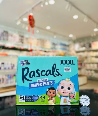 Tã quần Rascal Cocomelon Diaper Pants XXXL 44 miếng x 2 gói (17kg)