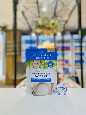 Bột ngũ cốc gạo, sữa & vani hữu cơ Bellamy's Organic - 6th - NĐ (125g)