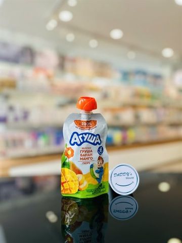 Trái cây nghiền vị táo, lê, chuối, xoài Agusha 6th (90g)