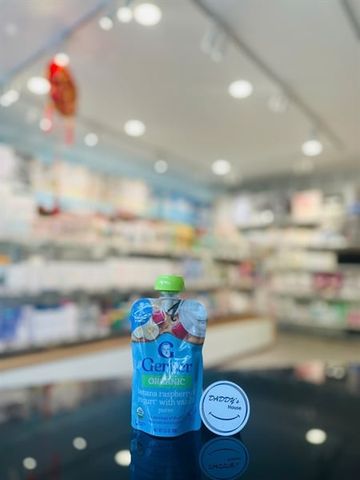 Sữa chua hữu cơ Vani, Chuối, M.Xôi Gerber Organic 12th - NĐ (99g)
