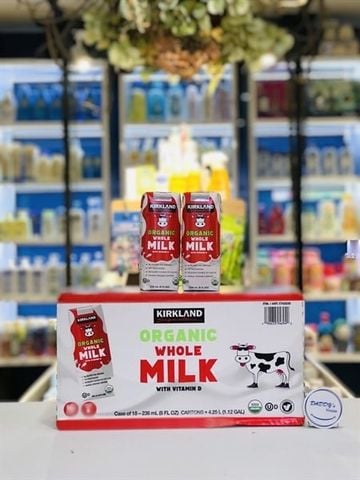 Sữa tươi Kirkland Signature Organic Whole Milk Vitamin D - USA (18 x 236ml)