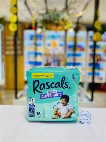 Tã quần Rascal Premium Diaper Pants L 18 miếng (10-15kg)