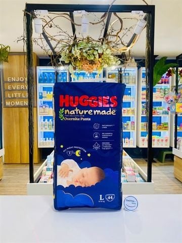 Tã quần Huggies Nature Made Overnite size L 44 miếng (9-14 kg)