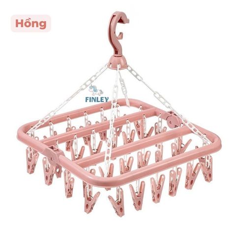 Móc chùm vuông Finley Inova 32 kẹp (Màu hồng)