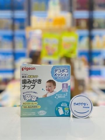 Giấy lau răng Pigeon hương tự nhiên - 6 tháng - NĐ (70 tờ)