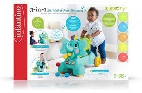 Xe tập đi kiêm chòi chân hình voi 3in1 Sit, Walk & Ride Elephant Infantino (6-36th)
