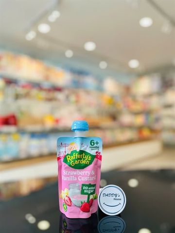 Váng sữa Rafferty's Garden vị dâu, chuối, táo & vanilla Custard - 6th - Aus (120g)