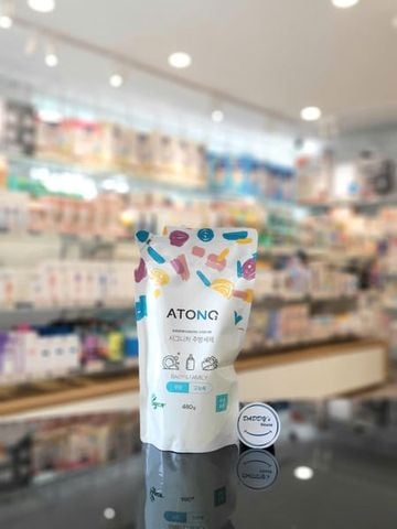 Túi nước rửa bình sữa, rau củ,chén bát Atono2 thuần chay - Không mùi (480g)