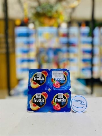 Sữa chua thanh trùng Fruittis 5% đào/dâu 3 tuổi (4 hộp x 115g)