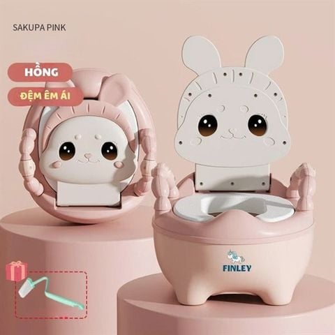 Bô vệ sinh cho bé hình thỏ Finley (Màu hồng)